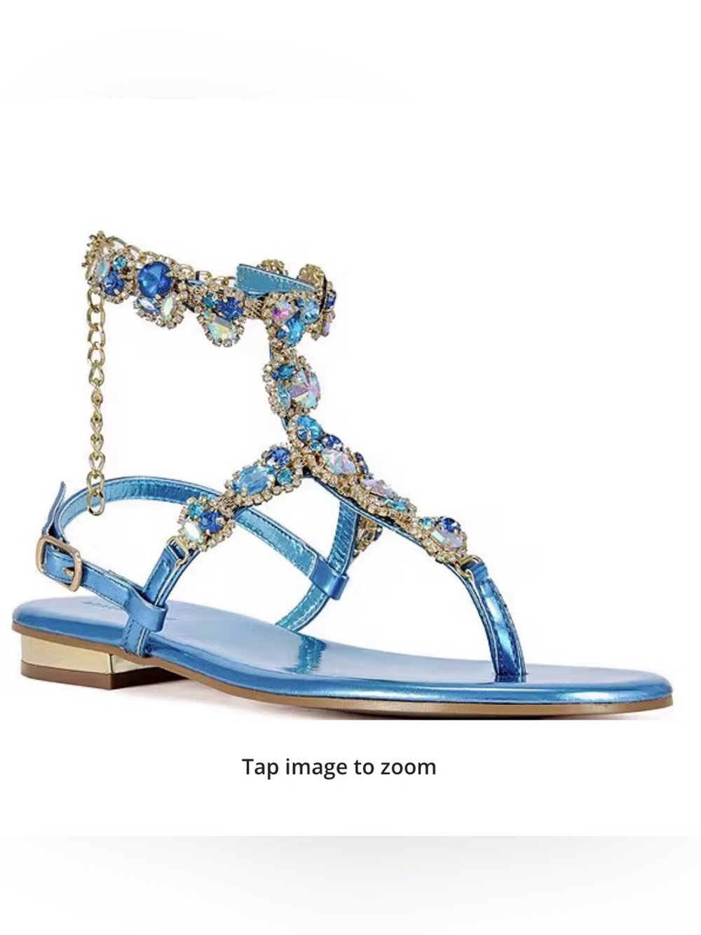 Azalea Wang
Marinella Jeweled Embellished Ankle Wrap Thong sandals sz 8